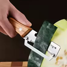 Éplucheur en acier inoxydable avec manche en bois pour éplucher et trancher des fruits et légumes, 1 pièce | Fonctionnement durable et fluide